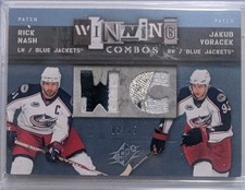 2009-10 UD SPX Winning Combos Dual Patch Rick Nash Jakub Voracek #WC-NV /25
