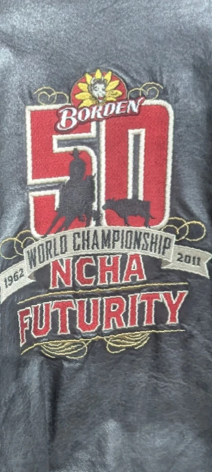 NCHA WORLD CHAMP. FUTURITY 2011,50th. ANNIV. CHAQUETA DE CUERO EDICIÓN LIMITADA 2XL Foto 4 de 4