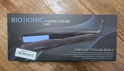 BIO IONIC Nano Ionic MX Onepass Styling Iron 1'', Silicone Strips USED