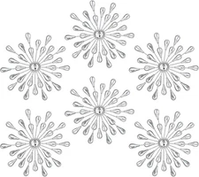 Barydat 6 Pcs Silver Metal Wall Art Crystal Starburst Decor Bling Shiny... 