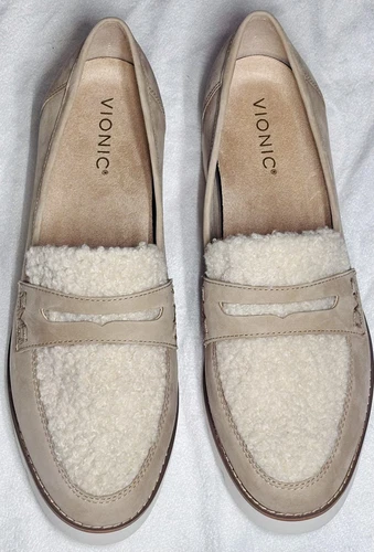 Mocassino Y2K Academia Vionic lana scamosciata chunk lug ortopny scarpa beige Lthr WMN 10