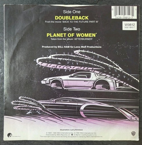 ZZ Top - Doubleback - EX 7" vinyl single 1990 Back To The Future III Pop Rock - Picture 4 of 4