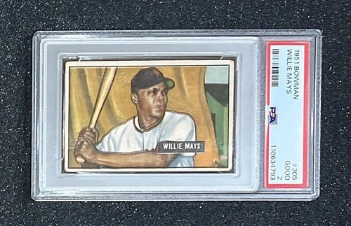 1951 Bowman - #305 Willie Mays - PSA 2 (Fresh Grade)