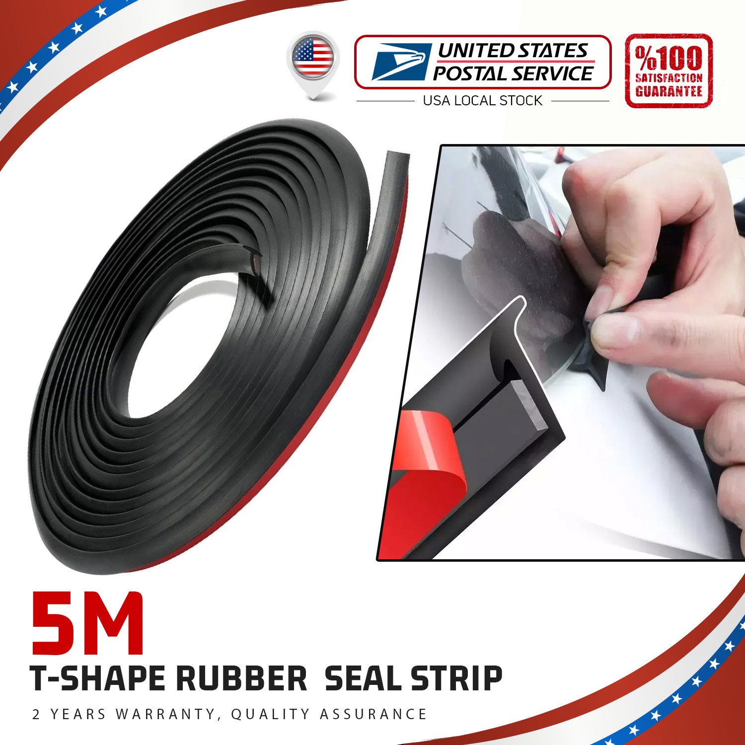 5M Rubber Seal Strip Car Door Window Trim Edge Molding Cover For Chrysler Models