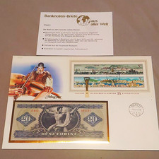 Ungarn 20 Forint Banknote &bdquo;H&Uacute;SZ FORINT&ldquo; im Sammlerbrief/Banknotenbrief