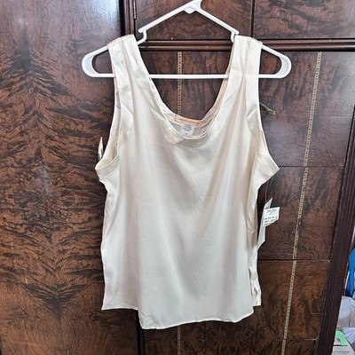 New Silk Tank Top Women s XL Cream Color By Transitions