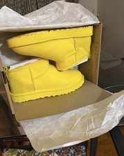 UGG New Ultra Mini Suede Leather Boot Yellow Women Girl Sheepskin Short Bright 5