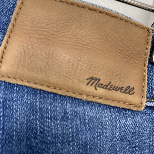 Madewell Jeans 27 Button Fly 10" High Rise Skinny Raw Hem Stretch Pockets Blue - Picture 5 of 11