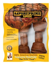 Savory Prime 22207 MERICAN Supreme Beef Rawhide Brown Knotted Bones 6 to 7 in.