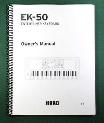 Korg EK-50 Instruction Manual: Full Color 33 Pages & Protective Covers!