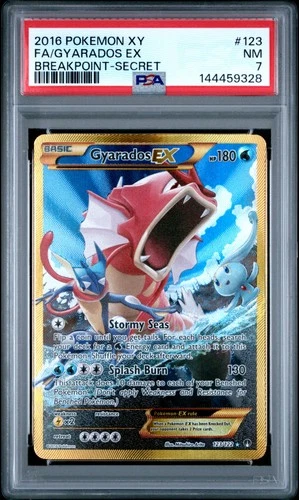 2016 POKEMON XY BREAKPOINT SECRET #123 FULL ART/GYARADOS EX PSA 7