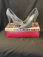 Vintage 70s Connie Gray Suede Peep Toe Stiletto Heels NOS w/ Box Size 6.5 N