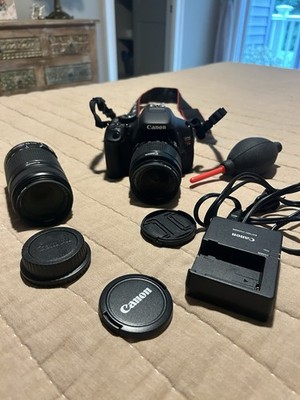 Canon EOS Rebel T3i With Multiple Lenses, Backpack, Charger