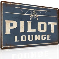 Pilot Lounge Sign Airplane Wall Decor Aviation Decor Aviation Gifts Airplane ...