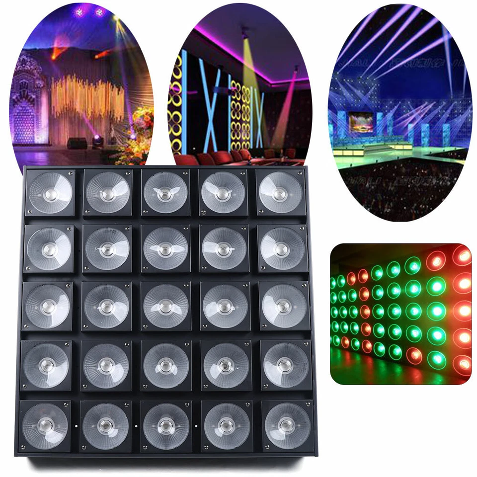 Stage Matrix 25 LED RGB 5x5 Tri-Colored Matrix Blinder Light DJ Effect Lighting - Image 2 of 4