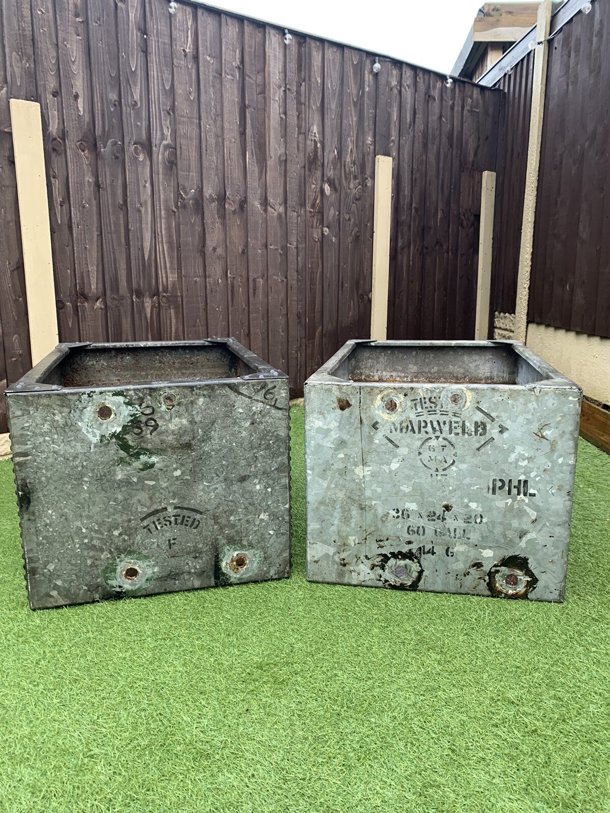 Two galvanised water tanks used eBay