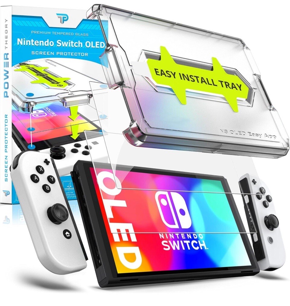 2-Pack New Nintendo Switch OLED 9H Hardness HD Tempered Glass Screen Protector