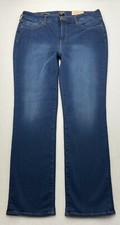 S558 New NYDJ MARYLIN STRAIGHT LIFT TUCK TECH High Rise Jeans sz 14 34x31"