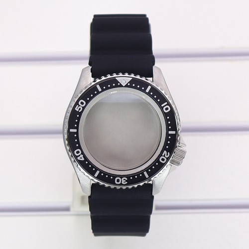 42.5mm SUB Seiko 5 Silver watch case Rubber strap Chapter Ring For Seiko NH35 36 - 第 14/19 張圖片