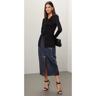 RTR Sz 2 Proenza schouler white label solid black ruched long 
