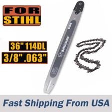 Holzfforma 36" 3/8" .063" 114DL Guide Bar Saw Chain For Stihl MS650 066 065 064