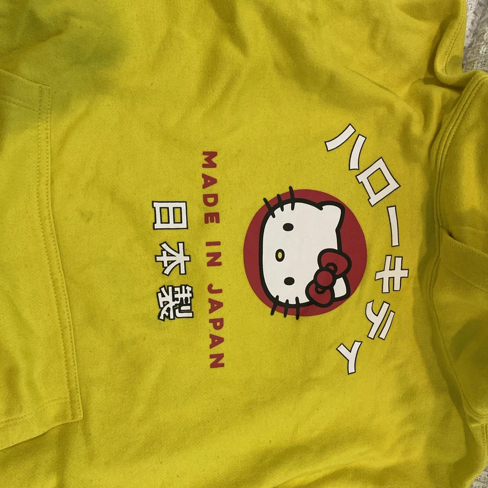 Hello Kitty By Sanrio Bright Yellow Hoodie Size XL Girls - Image 2 of 4