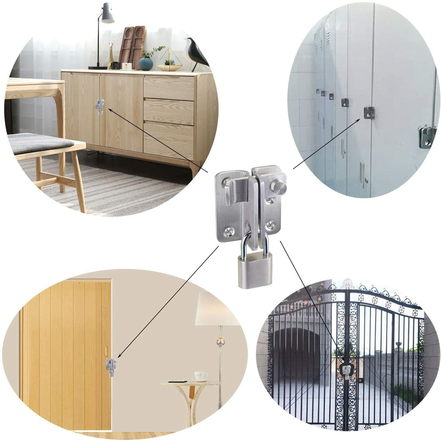 2PCS Flip Latch Thickened Heavy Duty Hasp Safety Sliding Door Lock Gate Latches