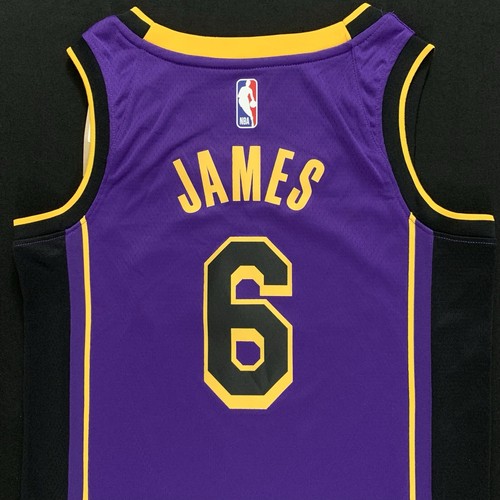 NWT Nike LeBron James Los Angeles Lakers #6 Purple Statement Swingman Jersey 36 - Picture 2 of 7