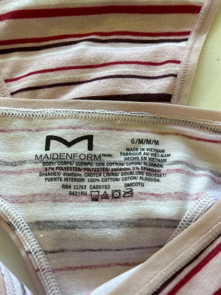 Lote de 2 bragas MAIDENFORM para mujer talla M algodón cómodas ropa interior DMCOTG Foto 3 de 4