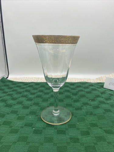 Antique Tiffin Franciscan Minton Gold Rim Water Goblet - Wine Glass