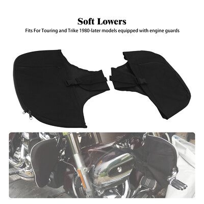2x Soft Lowers Chaps Leg Warmer Bag Fits For Touring Street Road Glide 1980-2023