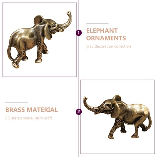 1 pieza adorno de elefante de latón vintage escritorio oficina inauguración de casa decoración de animales - Imagen 3 de 12