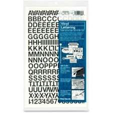 Chartpak 1/2-inch Black Stick-on Vinyl Letters & Numbers (01010), Full Sheet