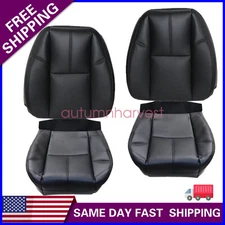 Both Side Bottom & Back Leather Seat Cover Black For 07-14 Chevy Tahoe Suburban