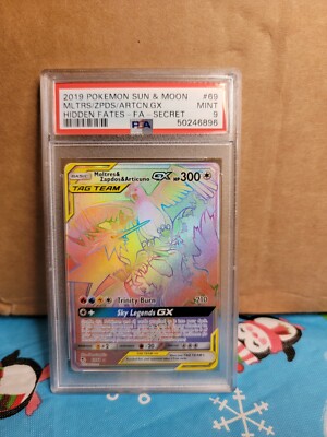 Moltres & Zapdos & Articuno GX Full Art Hidden Fates #66 PSA 10 GEM MI