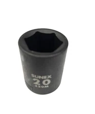 Sunex 220M 20mm 1/2" Drive 6 Point Shallow Impact Socket Metric Tools 6pt New