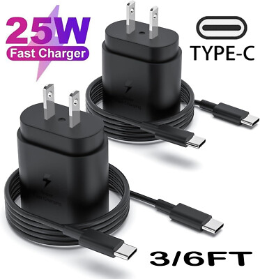 25W Super Fast Wall Charger Type C Cable For Samsung Galaxy A05s A15 A25 A14 A34