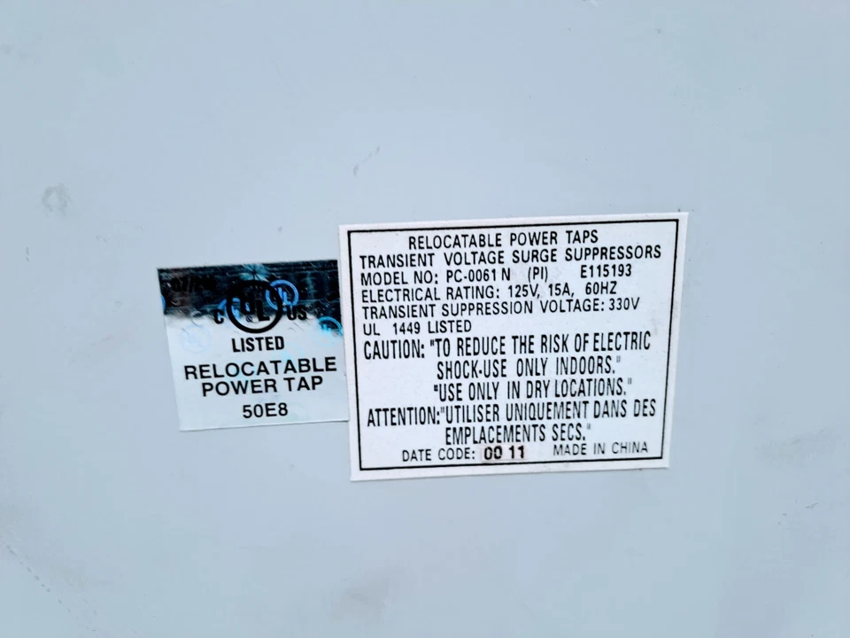 Memorex Relocate Power Taps Transient Voltage Surge Suppressor E115193 PC-0061N - Image 4 of 4