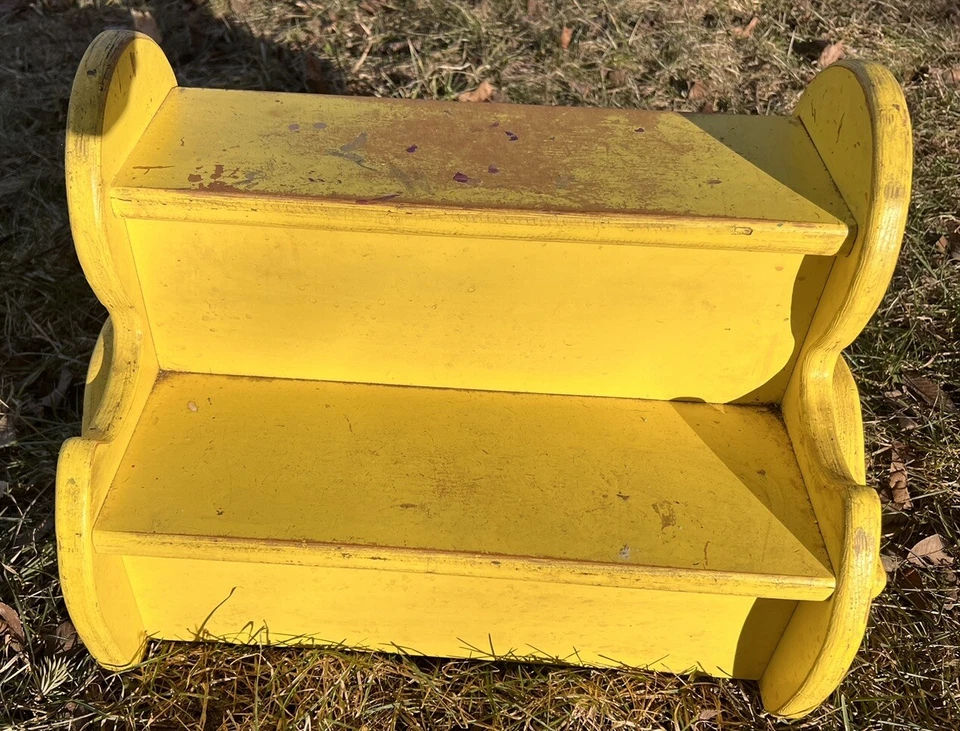 VTG Wood Yellow Rubber Ducky  2 Steps Stool - Image 2 of 4