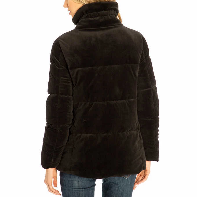 Isaac Mizrahi Damas Terciopelo Puffer Chaqueta Cuello Simulado Abrigo D25 Foto 3 de 4