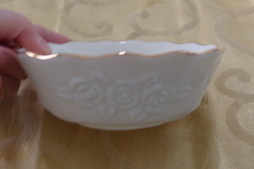 Lenox Porzellan Rosebud Kollektion Rose Blüte Gold Allzweck Schüssel 5" EUC!