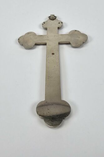 Croix de bénédiction micro mosaïque de Josef Anton Stocker, marquée Roma. Italie 1900 - Photo 6 sur 6