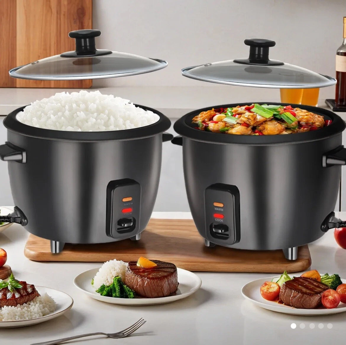 6 Cup Electric Rice Cooker - Black