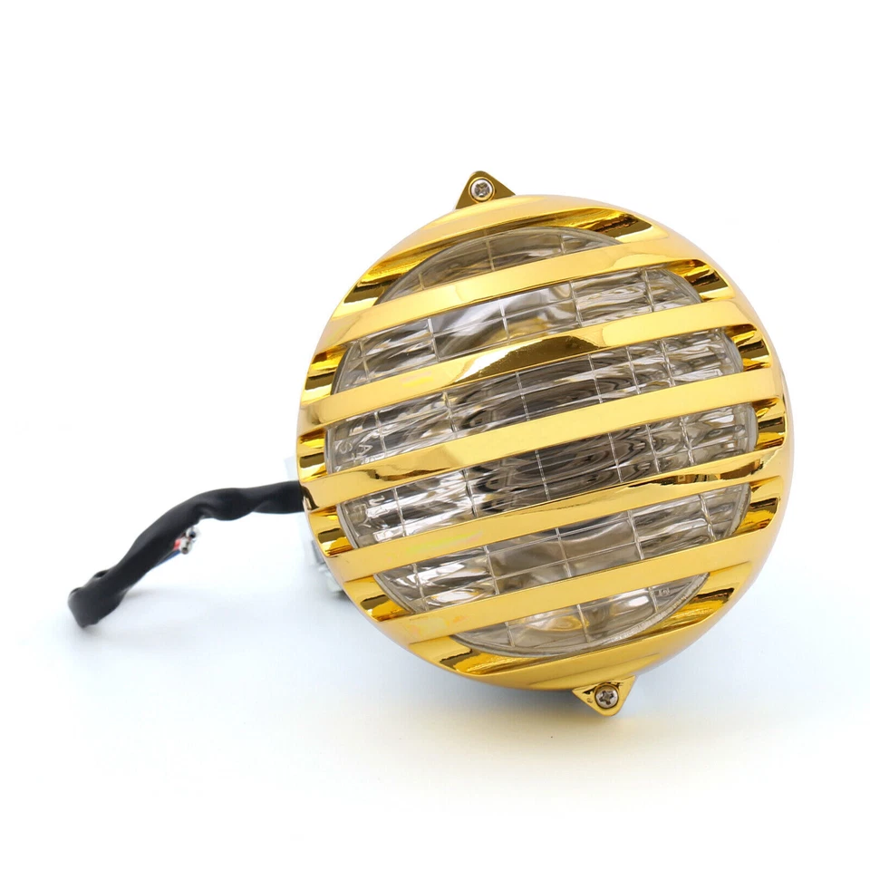 Motorcycle Bullet Headlight Lamp Chrome For Cafe Racer Bobber Chopper Custom Foto 4 de 4