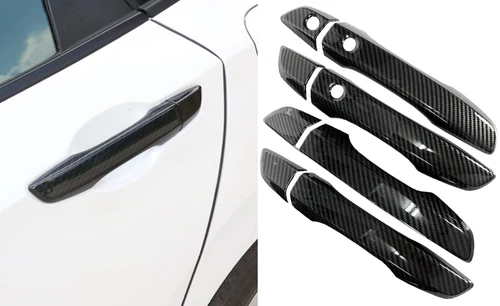 8pcs Carbon Fiber WATER DIPPING PRINT Door Handle ABS Cover Fits 16-20 Civic R