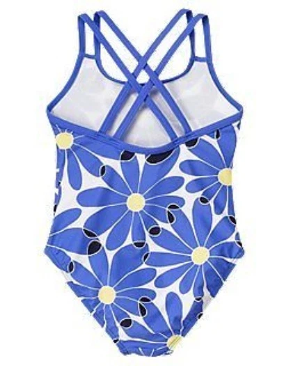 GYMBOREE FLOWER SHOWERS BLUE w/ DAISIES A/O 1-PC SWIM 3 4 5 6 7 8 9 10 NWT - Image 2 of 2