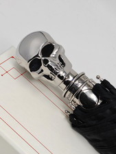 Alexander McQueen Umbrella Skull Silver Black Automatic Button 10500