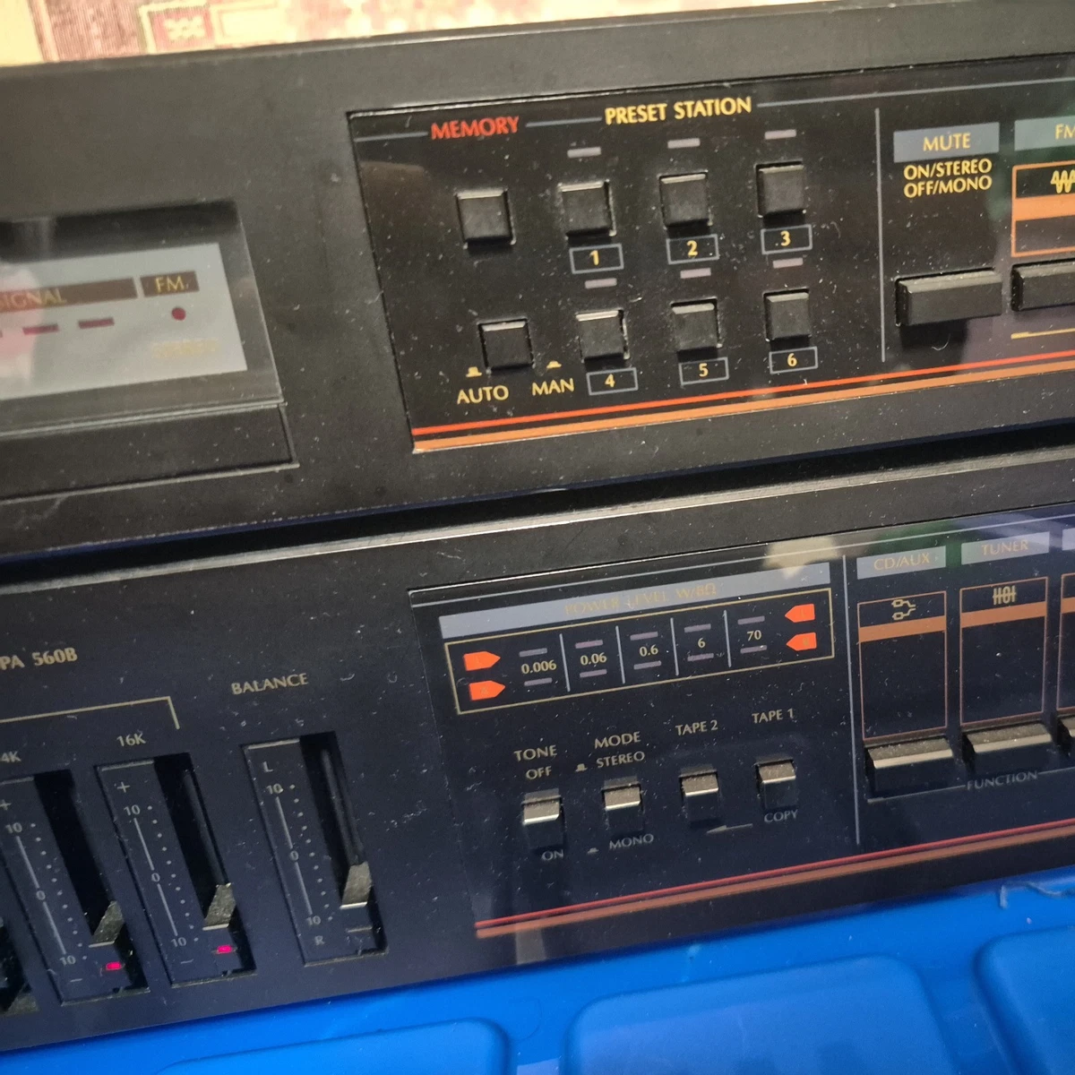 Philips AM/FM Digital Synthesizer Tuner PT500B Quartz&Stereo amplifier PA560B