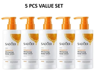 Sadoer Vitamin C Body Lotion 5PCS Brightening Moisturizing Set Free Shipping