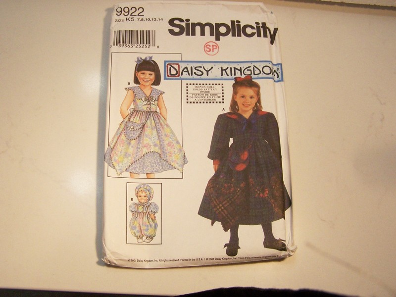 Simplicity Daisy Kingdom Girl's Dress and Doll Pattern Uncut